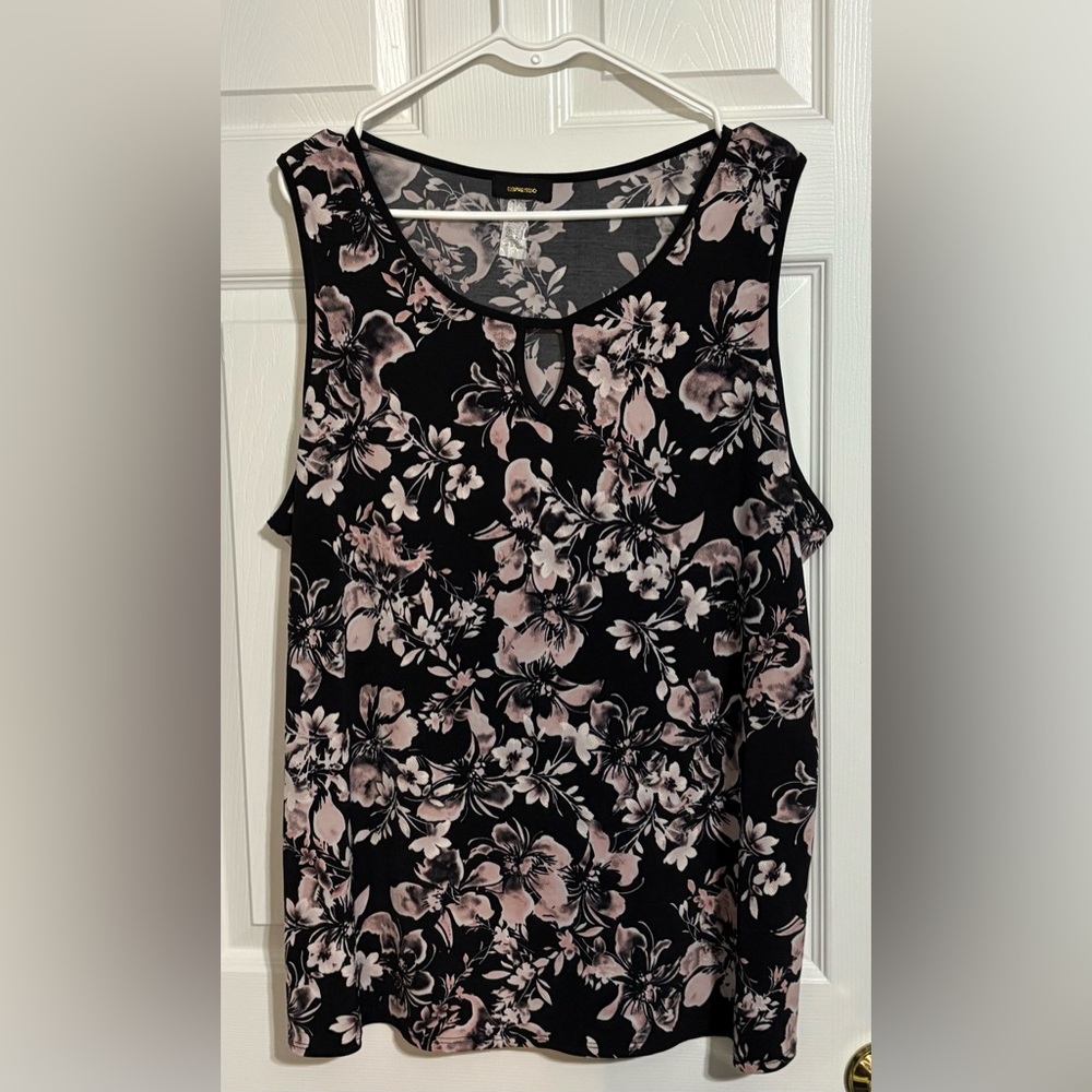 Espresso Sleeveless Keyhole Top - 2X